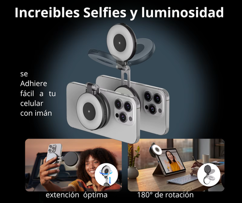 Luz magnética LED + Espejo TELESIN
