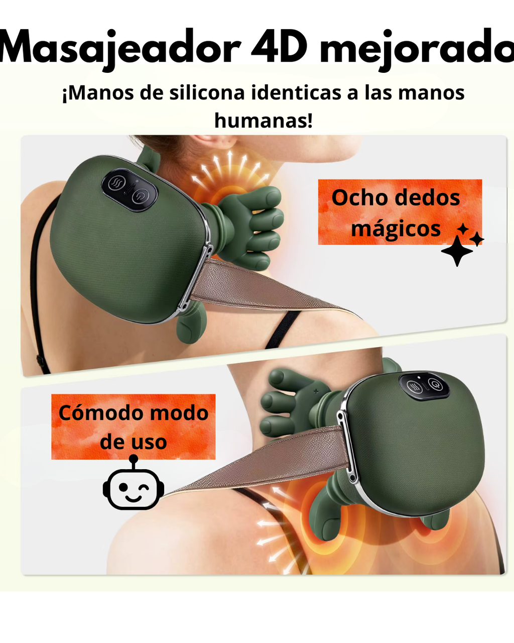 Masajeador Manos de silicona 4D - Cuello Relax