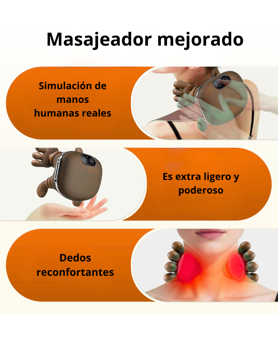Masajeador Manos de silicona 4D - Cuello Relax