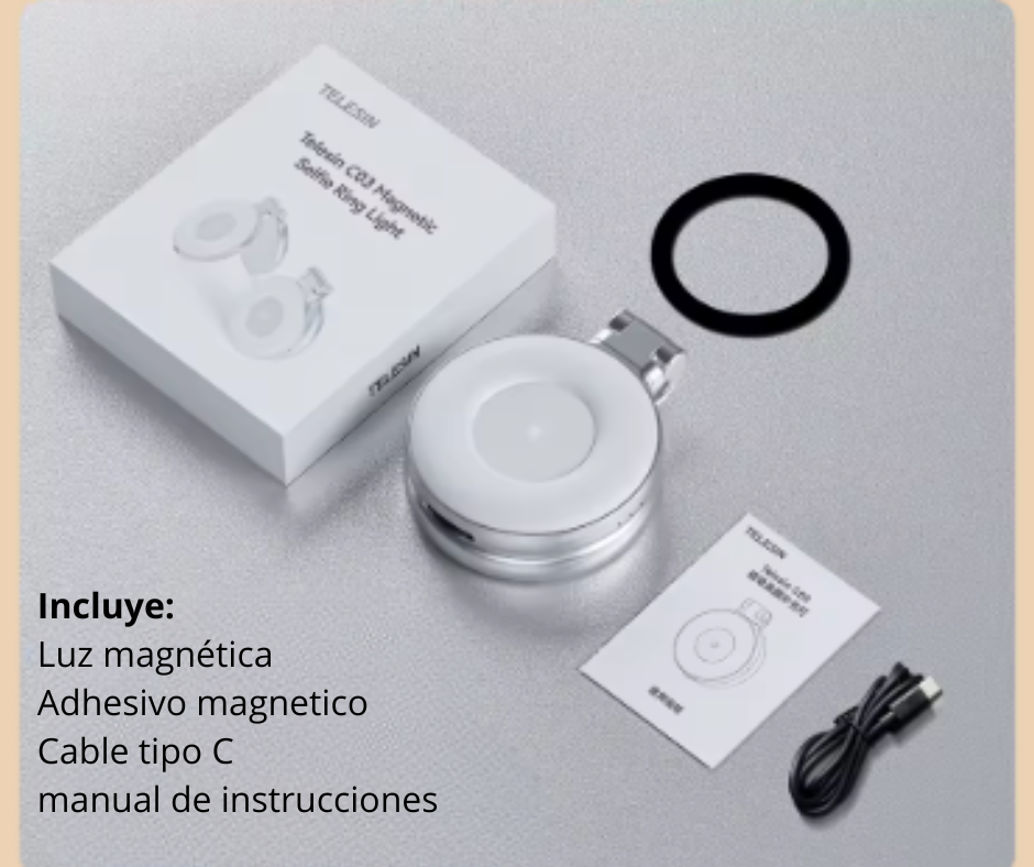 Luz magnética LED + Espejo TELESIN
